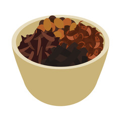 佃煮。フラットなベクターイラスト。
Food boiled in soy sauce. Flat vector illustration.