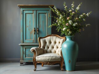 armchair and flowers