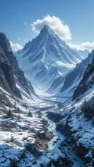 snow covered mountains