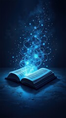 magic book with magic lights