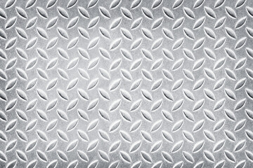 Close-up of  gray metal diamond plate texture background
