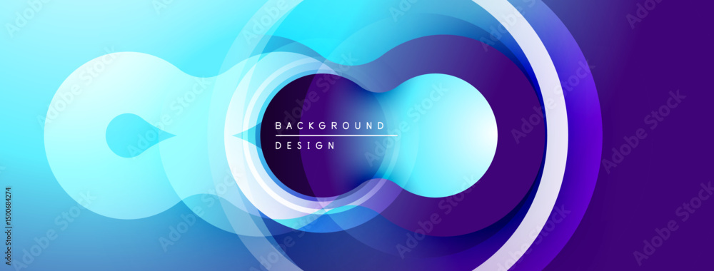 Leinwandbilder abstract design features glowing circles, gradients. blue, purple hues create dynamic visual effect.