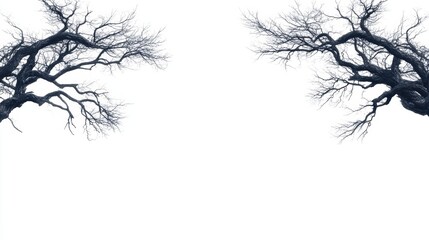 majestic leafless trees with gnarled branches and twisted trunks