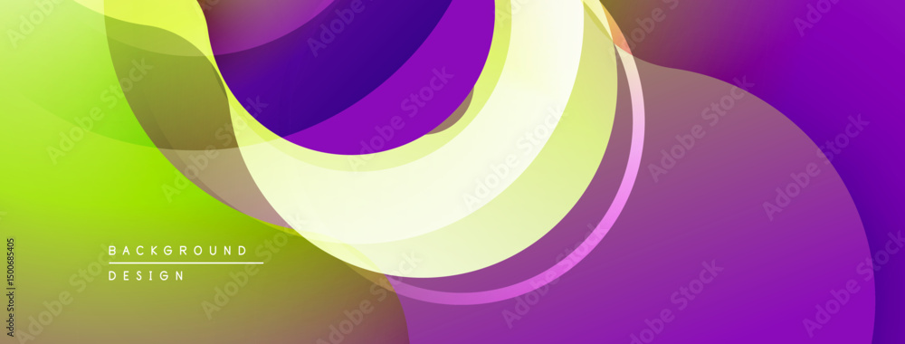 Poster Abstract flowing shapes, vibrant colors. Gradient background creates dynamic visual effect. Modern design element.