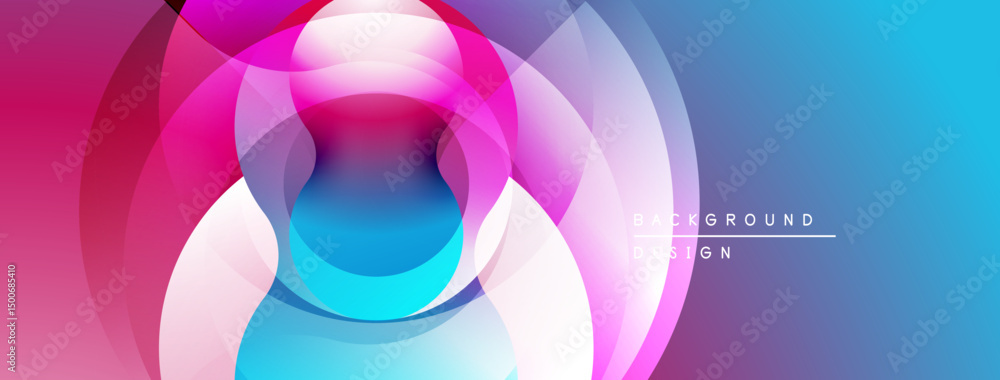 Aufkleber abstract colorful background. overlapping circles create dynamic visual effect. pink, blue hues domi