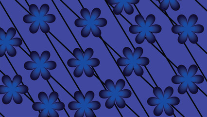 Blue floral seamless pattern for vintage spring textile design