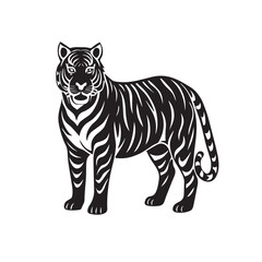 Obraz premium tiger icon vector illustration silhouette 