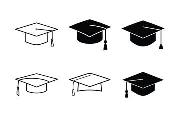 University Cap Vector Silhouette