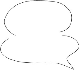 シンプルな手描きの吹き出しのイラスト