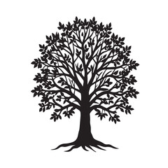 Obraz premium tree icon vector illustration silhouette 
