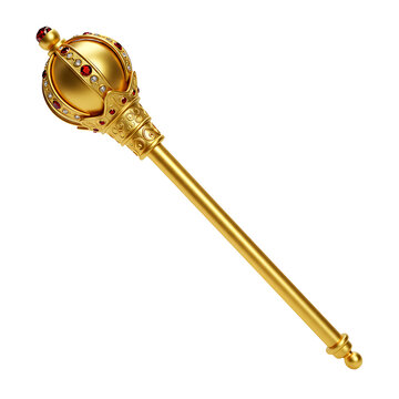 Royal scepter Gold with jewels and regal elegance