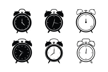 Analog Alarm Clock Icon Vector