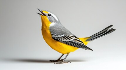 Obraz premium Yellow and grey bird profile