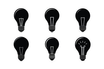 Clean Isolated Edison Bulb Silhouette Vector