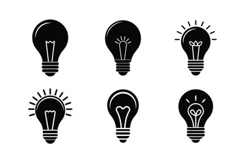 Naklejka premium Flat Edison Bulb Outline Vector Art