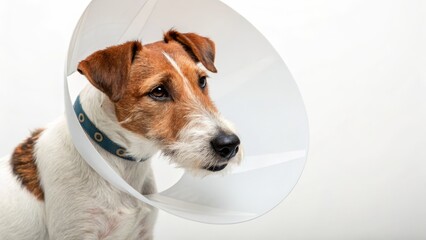 Sad Dog in Cone, Pet Recovery, Veterinary Care, pet cone