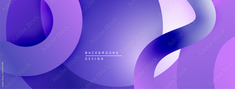 Aufkleber Abstract fluid shapes, purple hues, modern design. Smooth gradients create dynamic composition, suitable for backgrounds.