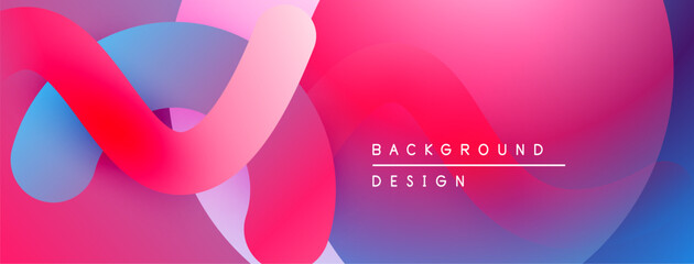 Abstract fluid shapes blend, creating vibrant pinks, blues, purples. Modern design element for backgrounds, presentations.