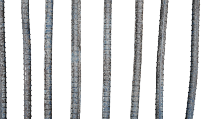 broken steel rod on white