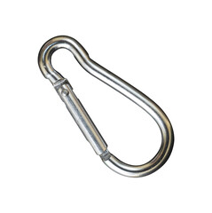 silver carabiner isolated