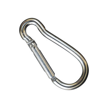 silver carabiner isolated