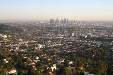 Fototapeta premium Los Angeles city skyline back in the 2000
