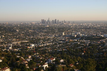 Fototapeta premium Los Angeles city skyline back in the 2000