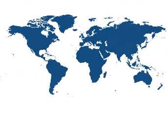 Fototapeta premium Simple blue world map outline for global representation