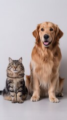 Cat and Dog Companionship  Furry Friendship Portrait