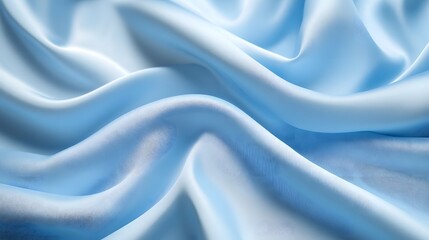 Obraz premium Light blue fabric with flowing, smooth folds.