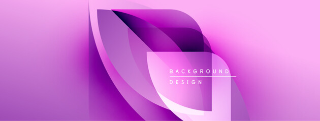 Abstract purple design. Overlapping shapes create dynamic visual effect. Gradient background adds depth, modern aesthetic.