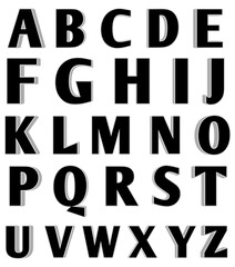 Complete 3D Alphabet Letters on a Black Background