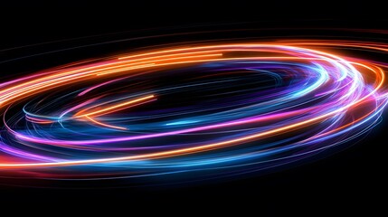 Concentric, vibrant light trails creating a dynamic pattern.