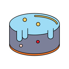 cheesecake lineal color line icon with white background vector stock illustration