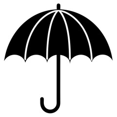 black umbrella isolated on white