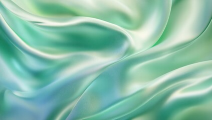 Obraz premium Abstract Mint Green Silk Drapery: A Luxurious Texture