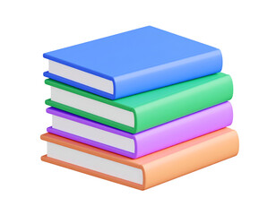 Fototapeta premium A stack of colorful, pastel-toned books