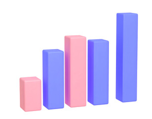 Ascending pastel-colored 3D bar graph