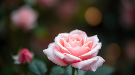 The Elegance of Pink Roses in a Lush Garden