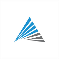 triangle logo vector abstract A initials line template