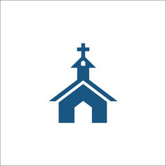 Church icon in flat style isolated logo Vector illustration.