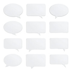 Fototapeta premium Twelve blank speech bubbles in various shapes