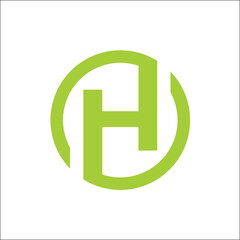 Obraz premium INITIALS H circle logo vector abstract