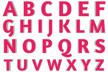 Bright Pink 3D Alphabet Letters, text effect, abc