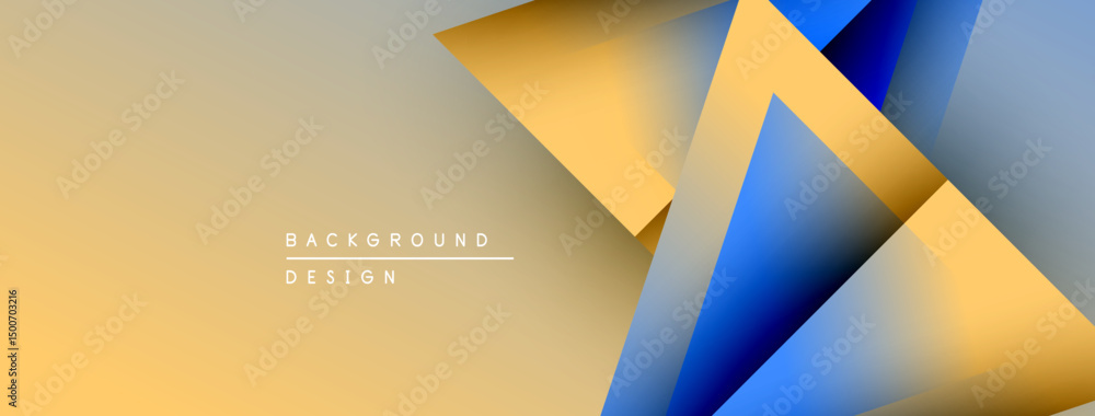 Aufkleber abstract geometric design. overlapping layers create depth, using warm gold, cool blue hues. modern 