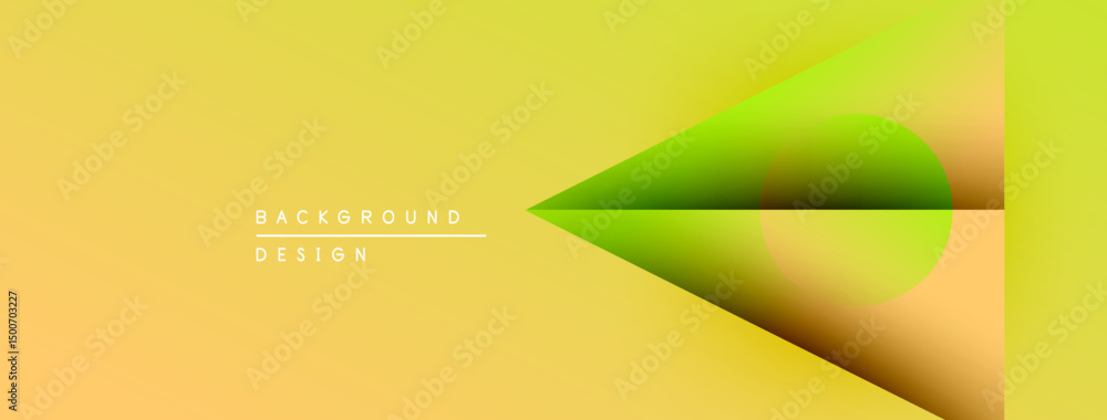 Leinwandbilder Abstract yellow background. Gradient shapes overlap, creating dynamic visual effect. Minimalist design with text elements present.