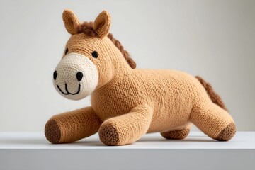 soft toy horse isolated on white background 