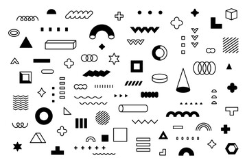 幾何学　ミニマル　線　装飾　抽象　図形　記号　マーク　メンフィス　ジオメトリック　イラスト　ベクター