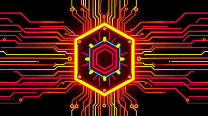 Neon Circuit Board Design