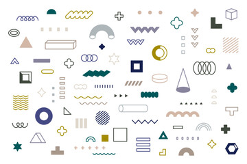 幾何学　ミニマル　線　装飾　抽象　図形　記号　マーク　メンフィス　ジオメトリック　イラスト　ベクター